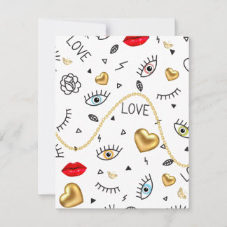 love pattern holiday card