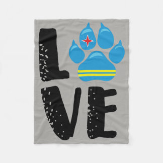 LOVE PAW - BLACK Letters Fleece Blanket