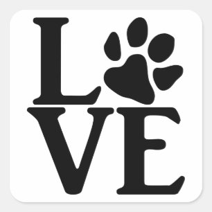 Love Paw Classic Square Sticker