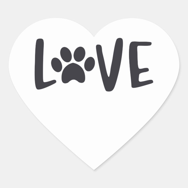 LOVE Paw  Keychain Heart Sticker (Front)