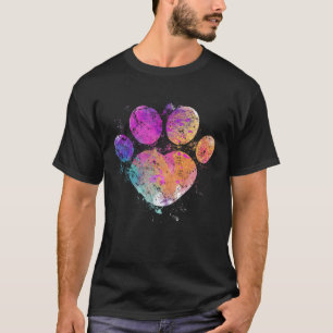 Love Paw Paint Speckled Cute Apparel T-Shirt