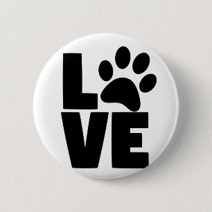 Love Paw (Pick background colour) Custom 6 Cm Round Badge