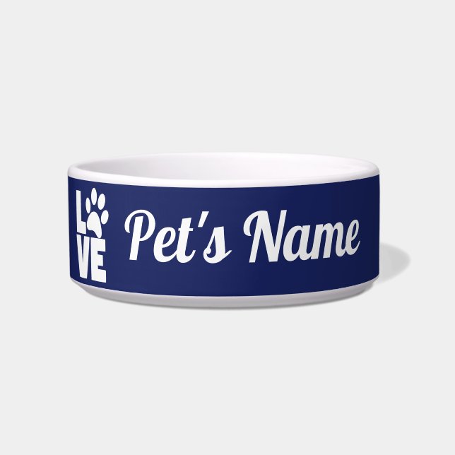 Love Paw (Pick colour) Custom Pet Bowl (Front)