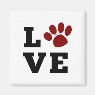 Love Paw Print Animal Lover Dog Lover Magnet