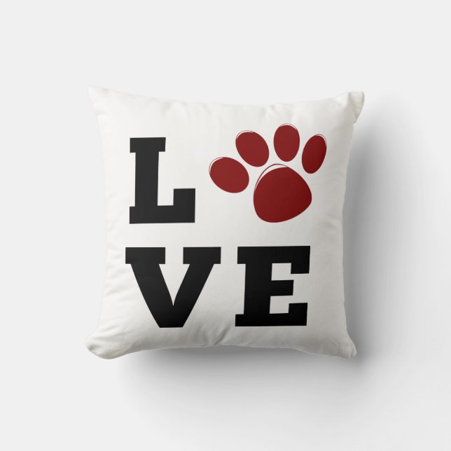 Love Paw Print Animal Lover Dog Lover Photo Cushion (Front)