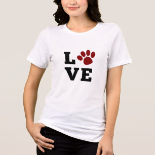 Love Paw Print Animal Lover Dog Lover Tri-Blend Shirt