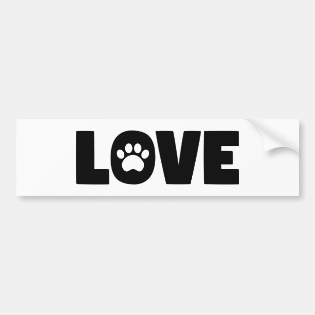 Love Paw Print Bumper Sticker (Front)
