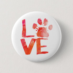 LOVE Paw Print Button
