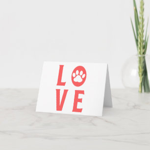 Love Paw Print (Cat, Dog, Pet) PERSONALIZED Card