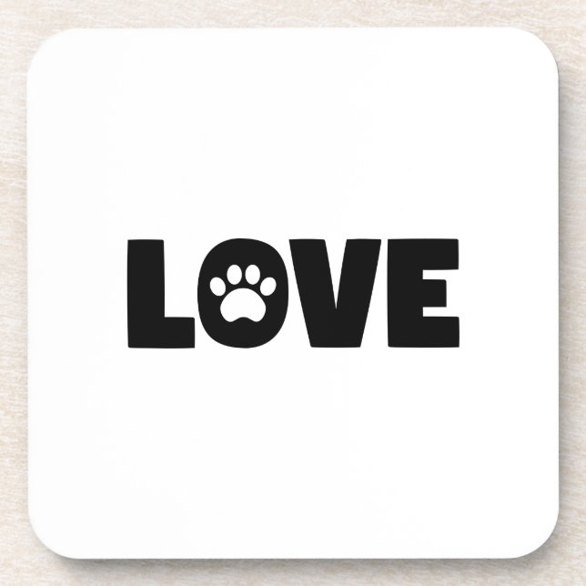 Love Paw Print Coaster (Front)