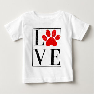 LOVE PAW PRINT DOG OWNER PET LOVER BABY T-Shirt