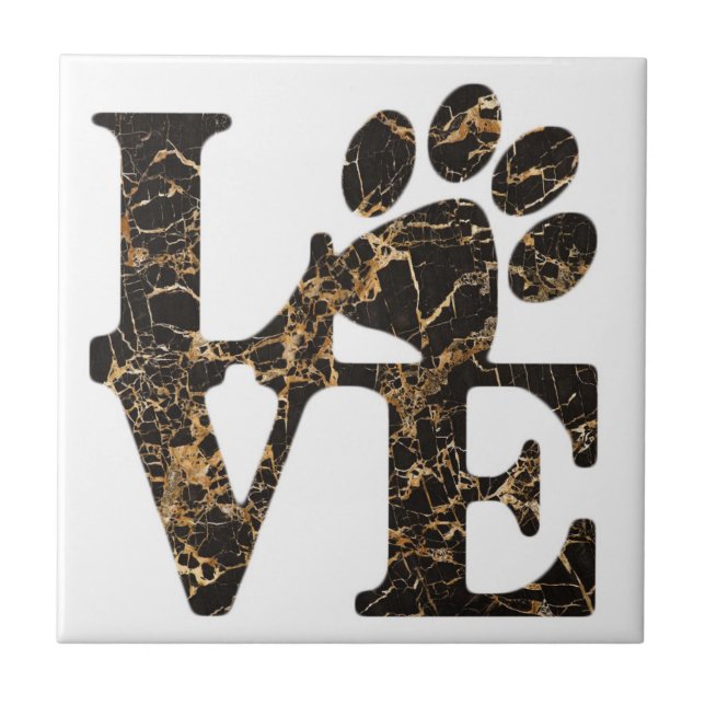 Love Paw Print - Gifts for Dog Lovers Tile (Front)