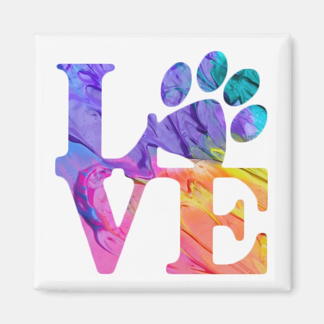 Love Paw Print Magnet (Front)