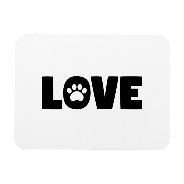 Love Paw Print Magnet (Horizontal)