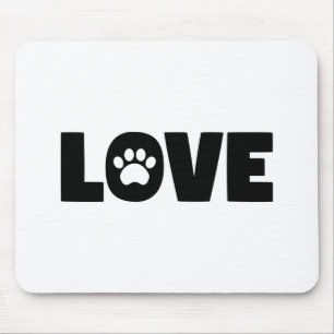 Love Paw Print Mouse Mat