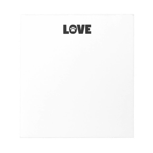 Love Paw Print Notepad (Front)