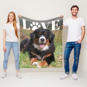 Love Paw Print PhotoPop Fleece Blanket