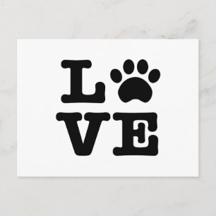 Love Paw Print Postcard