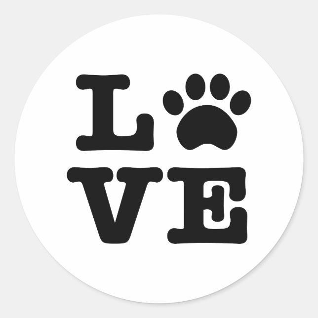 Love Paw Print Sticker (Front)