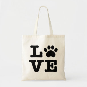 Love Paw Print Tote Bag