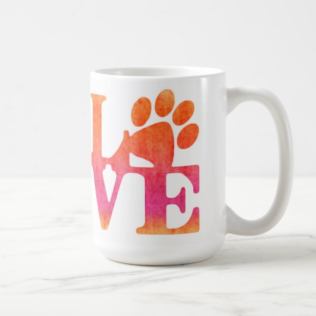 Love Paw Prints Coffee Mug (Right)
