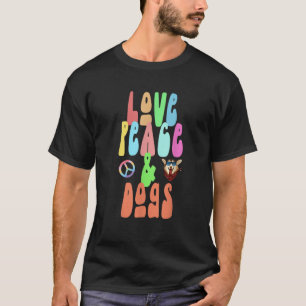 Love Peace and Dogs fun hippie costume  T-Shirt