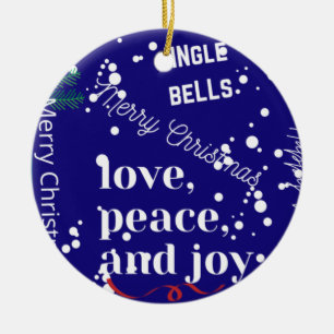 Love Peace and Joy Ceramic Tree Decoration