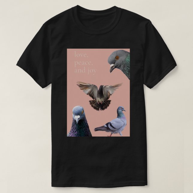 love peace and joy friendly racing pigeon design T-Shirt (Design Front)