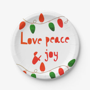Love Peace And Joy Paper Plate