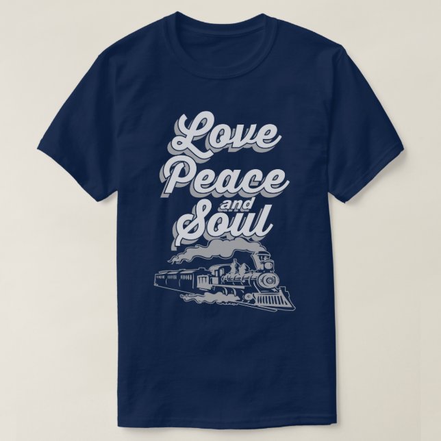 Love Peace And Soul Music Pop Disco Slogan T-Shirt (Design Front)