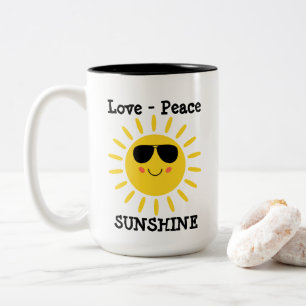 Love Peace and Sunshine Two-Tone Coffee Mug