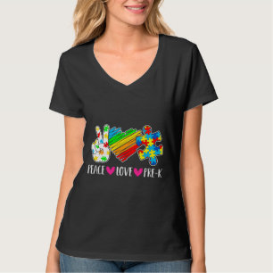 Love Peace Autism Pre K Autism Student Teacher Kid T-Shirt