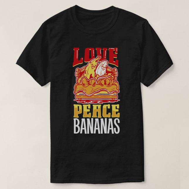 Love Peace Bananas T-Shirt (Design Front)