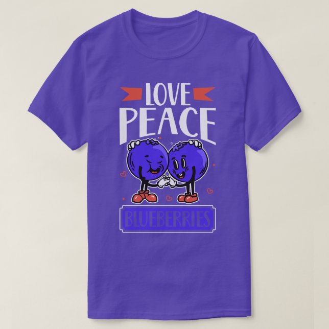 Love Peace Blueberries Blaubeere T-Shirt (Design Front)