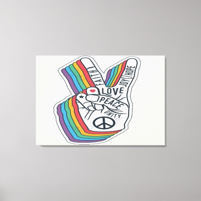 Love Peace Canvas Print (Front)