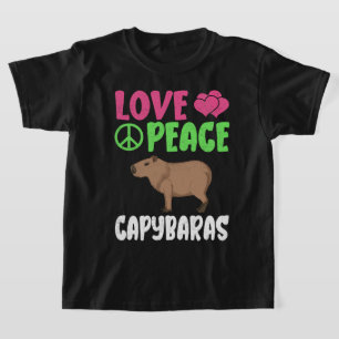Love Peace Capybaras Cute Animals Capybara Lover T-Shirt