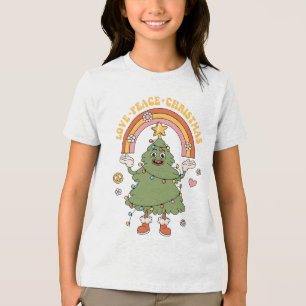 Love, Peace, Christmas - A Groovy Holiday Tri-Blend Shirt