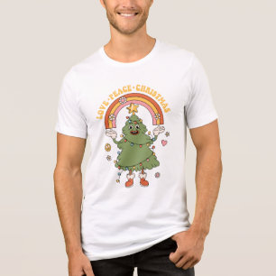 Love, Peace, Christmas - A Groovy Holiday Tri-Blend Shirt