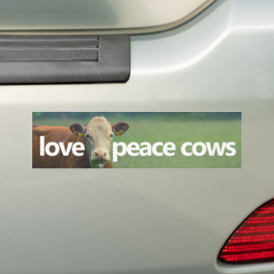 Love Peace Cows Bumper Sticker