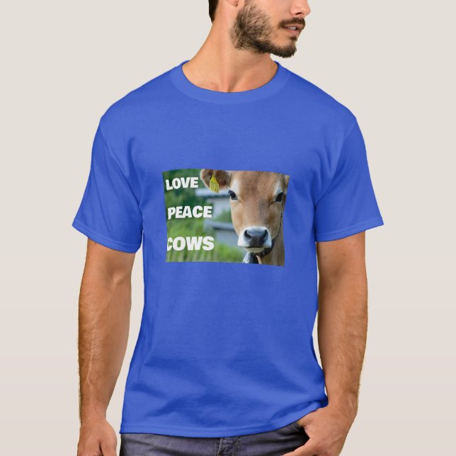 Love Peace Cows (dark) T-Shirt (Front)