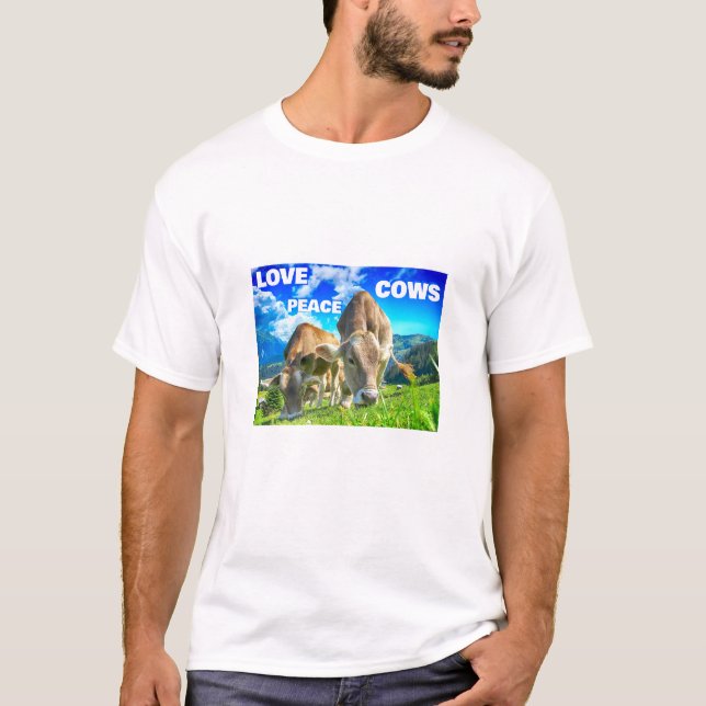 Love Peace Cows (v2 light) T-Shirt (Front)