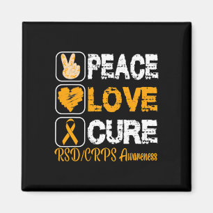 LOVE PEACE CURE RSD CRPS AWARENESS MAGNET