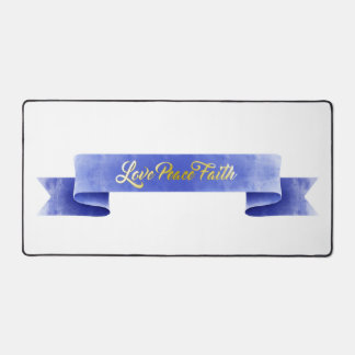 Love Peace Faith Desk Mat