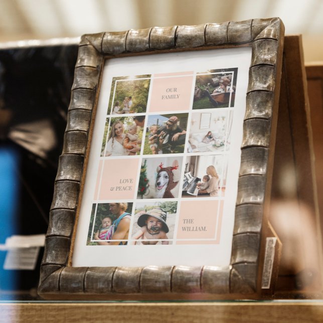 LOVE & PEACE FAMILY PHOTO COLLAGE POSTER AND PRINT (Creator Uploaded)