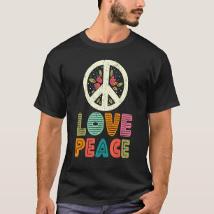 Love Peace Floral Peace Sign 60s 70s Costume Men W T-Shirt