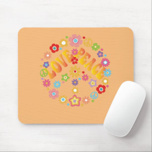 LOVE PEACE FREEDOM 60s 70s Tie Dye Vintage Hippie Mouse Mat