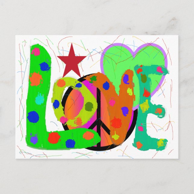 Love PEACE & Harmony T-Shirts and Gifts Postcard (Front)