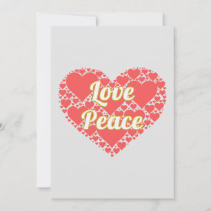 Love & Peace Heart of Hearts Word Art Holiday Card
