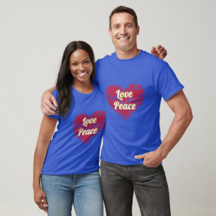 Love & Peace Heart of Hearts Word Art T-Shirt