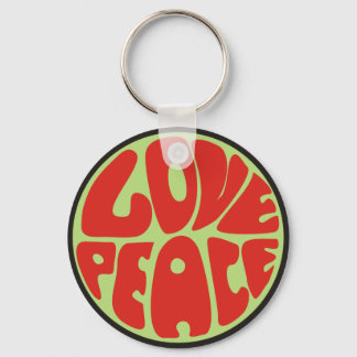 love peace hippie key ring